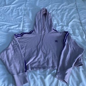 Adidas Purple Cropped Hoodie